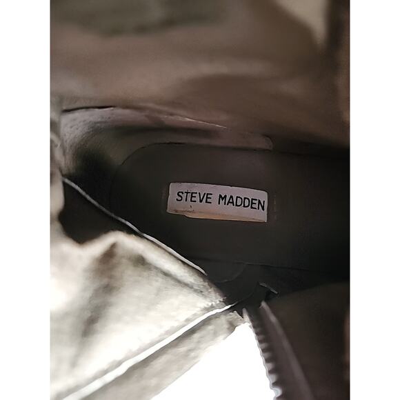 Steve Madden Leather Womens Troopa Combat Boot Size 8.5 Taupe Lace Up - Picture 13 of 14